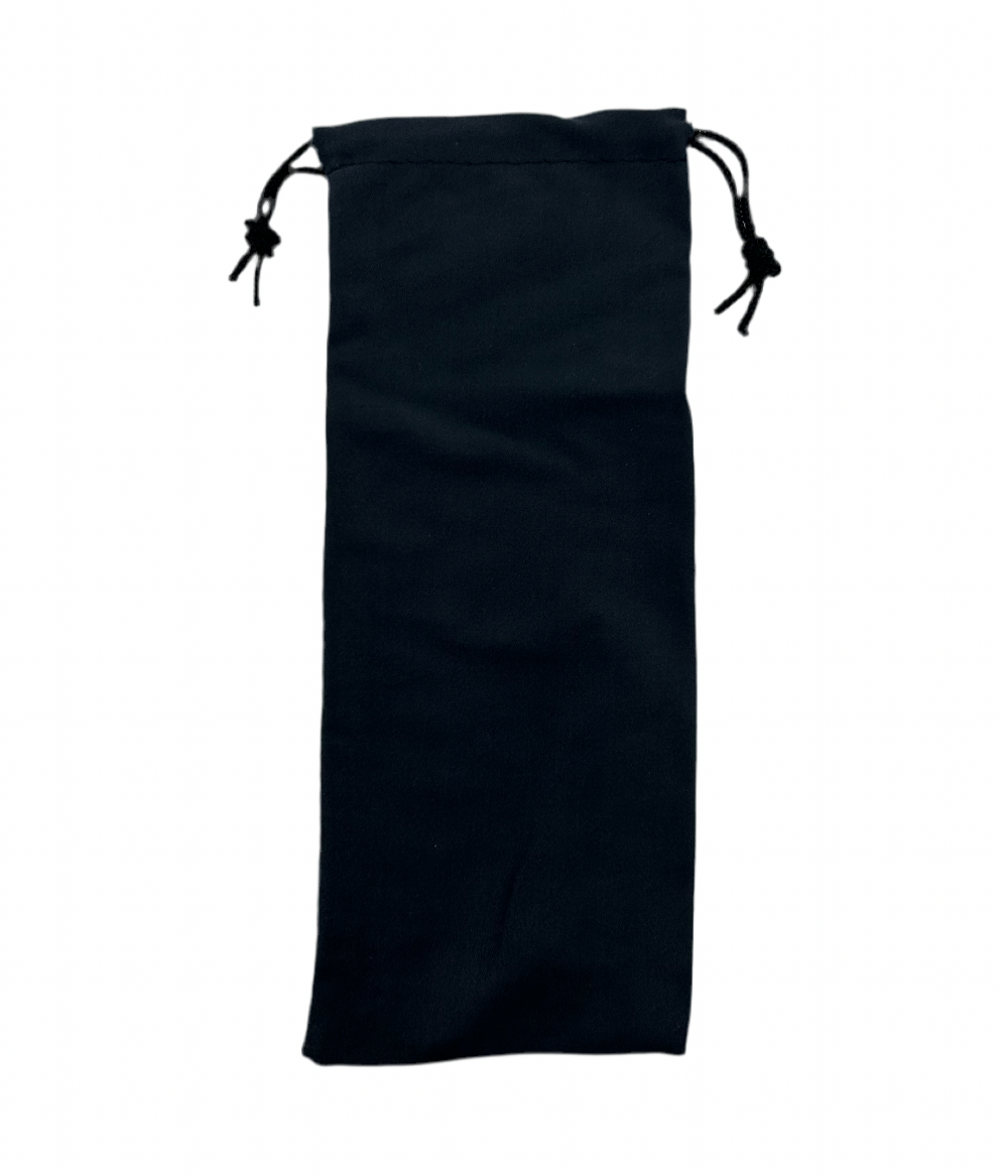 3-1/4x7-1/2 Black Microfiber double drawstring pouch for eyeglasses, sunglasses and more