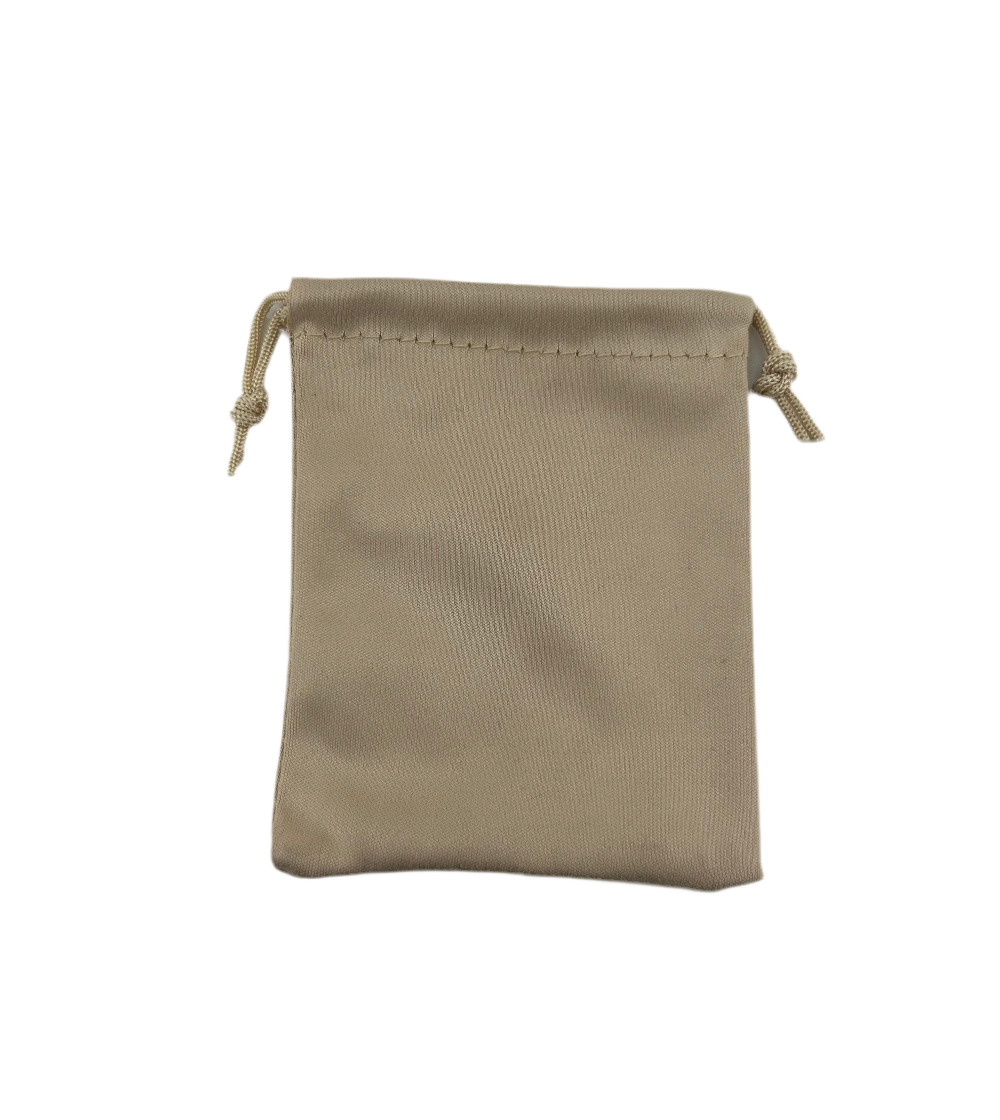 3x4 Beige Microfiber double drawstring pouch