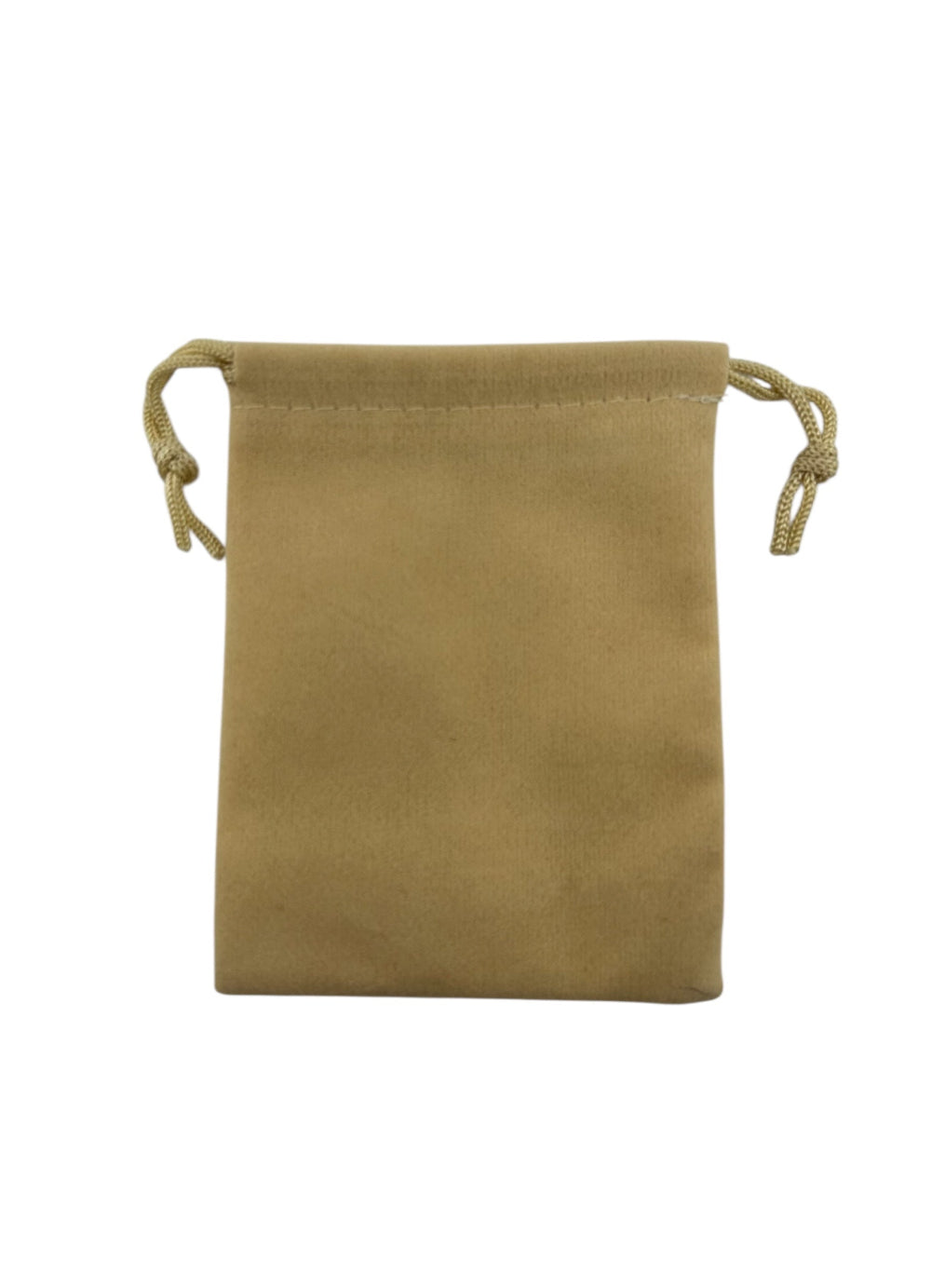 3x4 Beige velour double drawstring pouch
