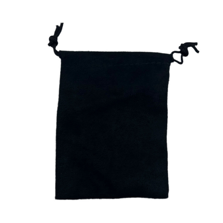 3x4 Black suede double drawstring pouch