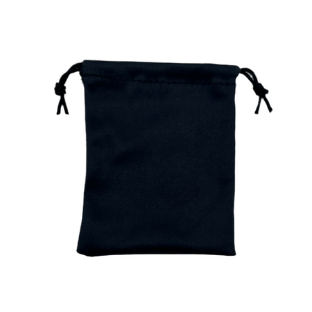 3x4 Black Microfiber double drawstring pouch