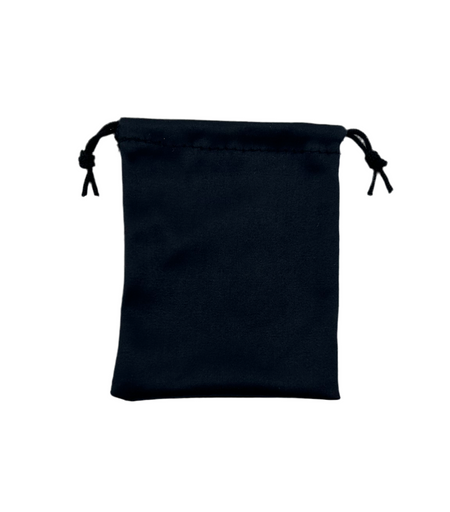 3x4 Black Microfiber double drawstring pouch