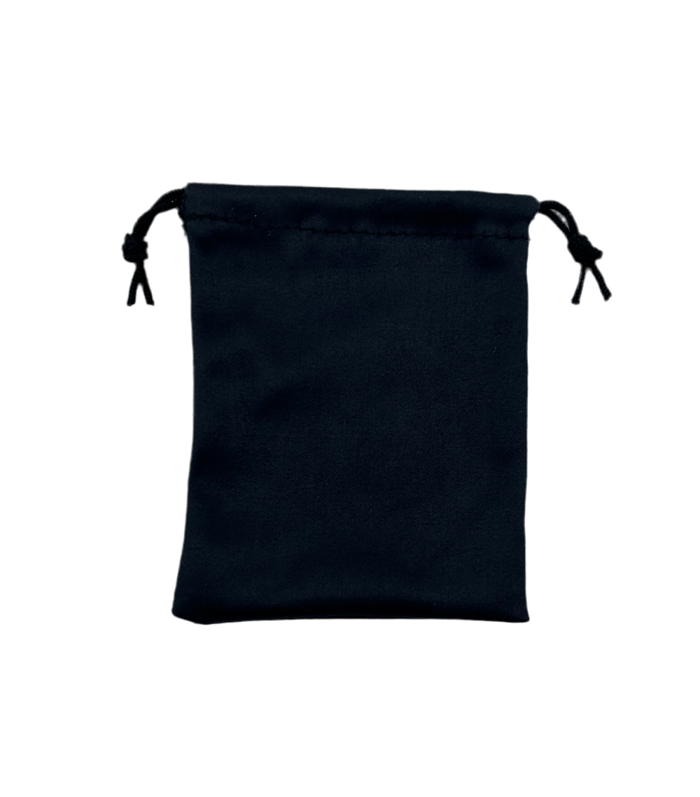 3x4 Black Microfiber double drawstring pouch
