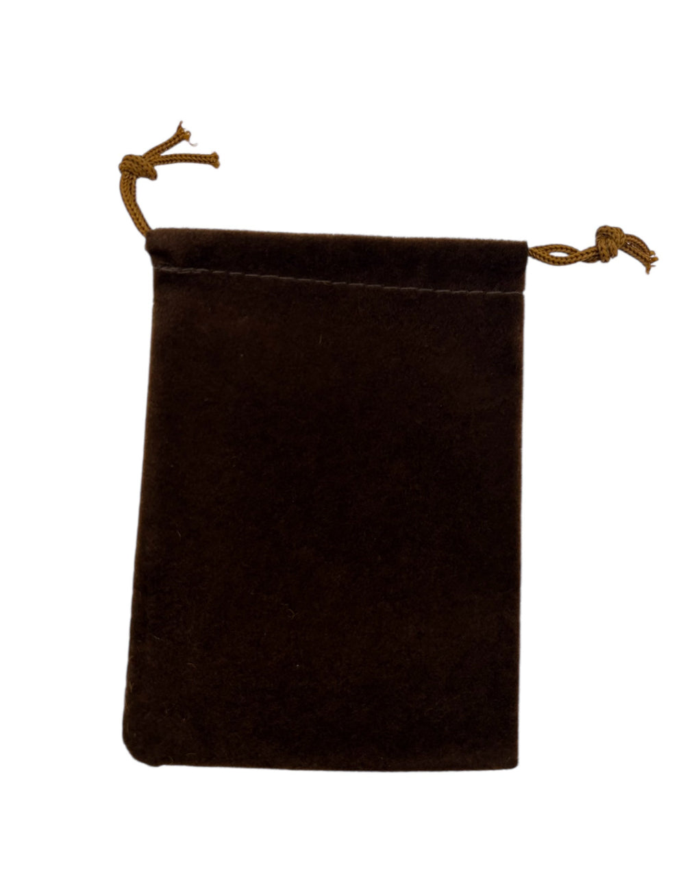 3x4 Brown velour double drawstring pouch