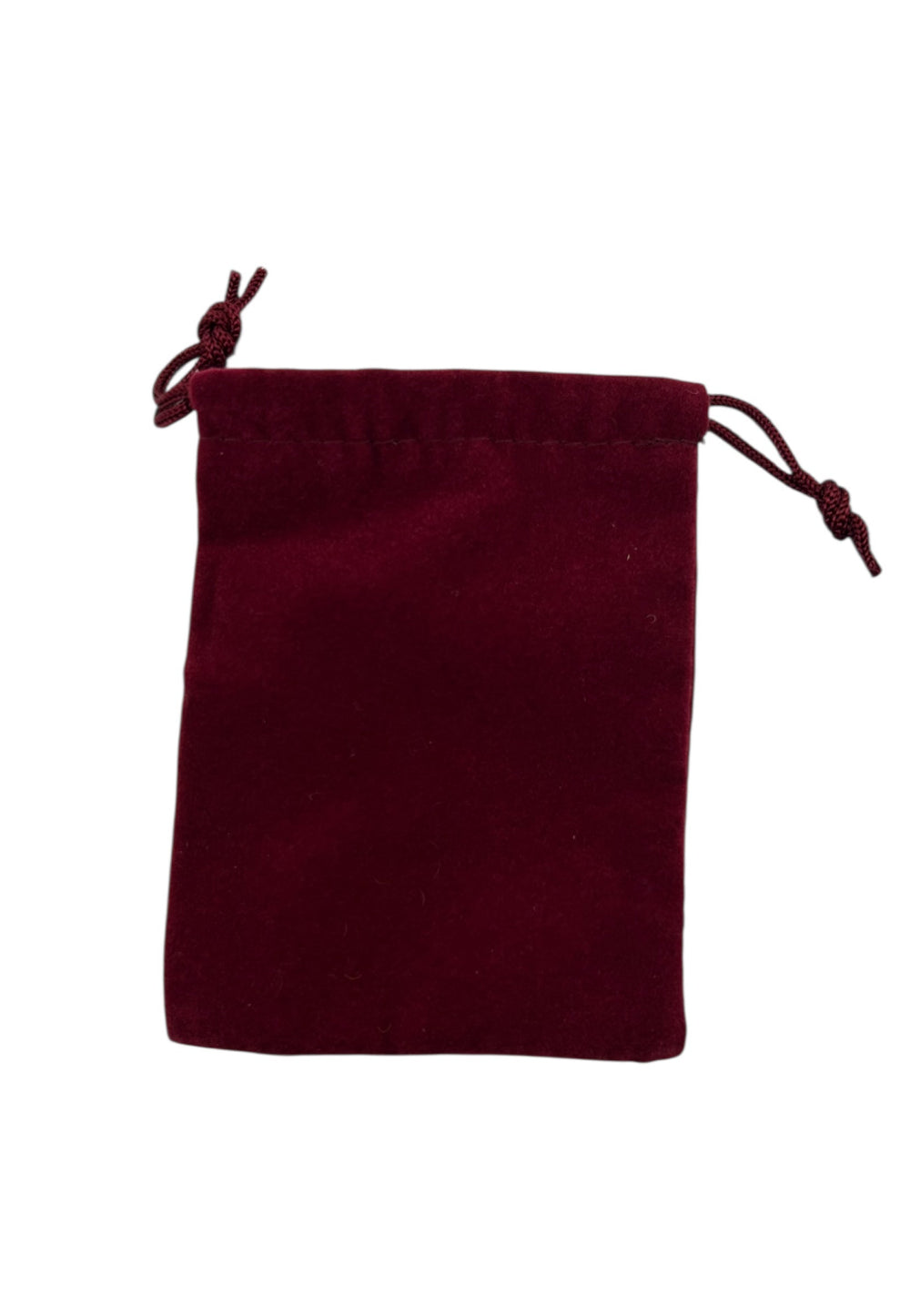 3x4 Burgund velour double drawstring pouch