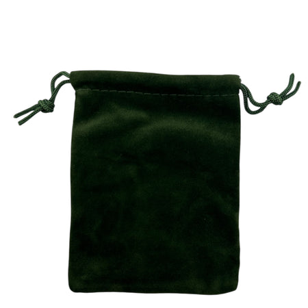 3x4 Forest Green velour double drawstring pouch