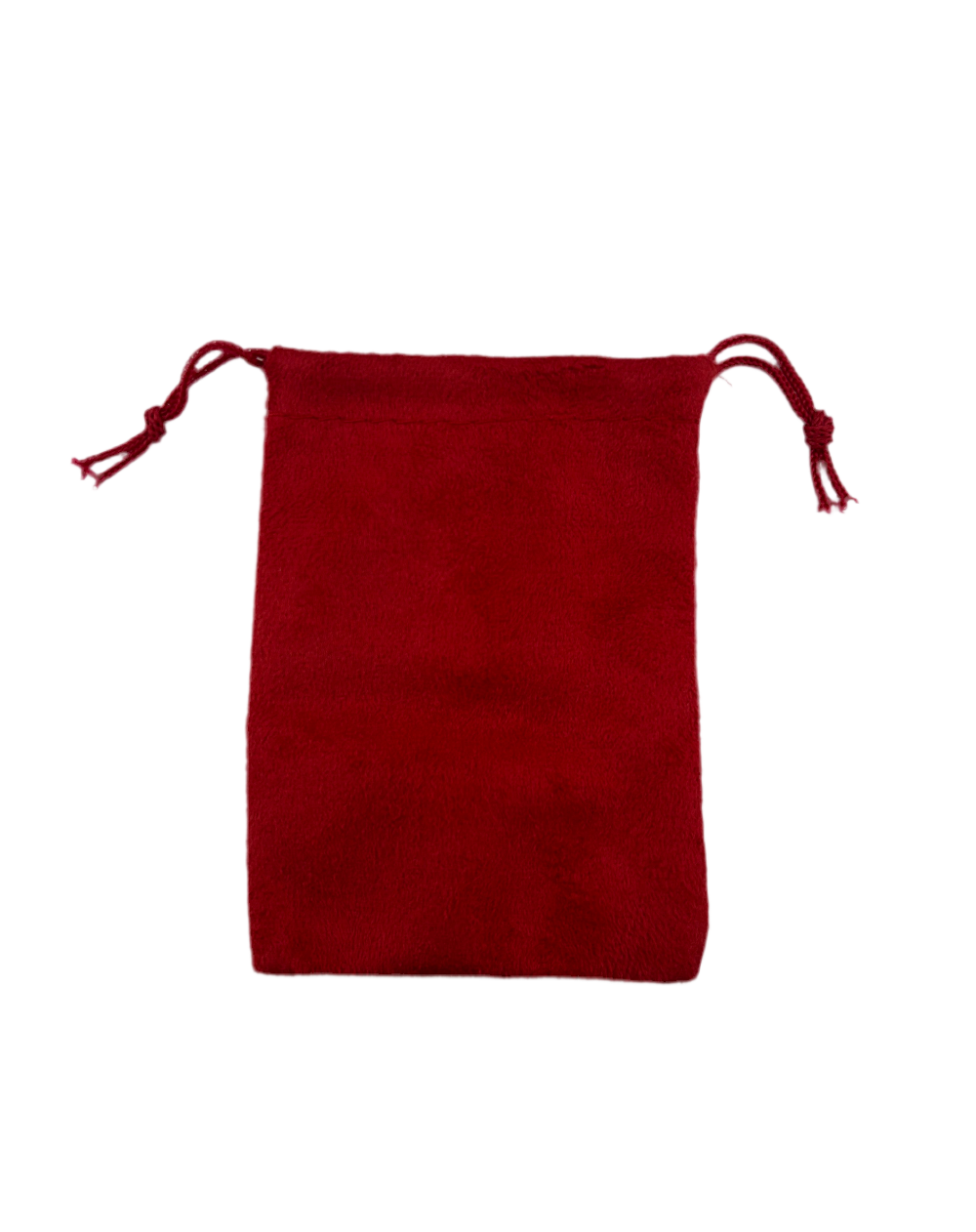 3x4 Red suede double drawstring pouch