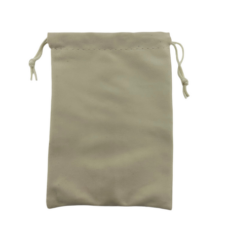 Beige Microfiber drawstring pouch 