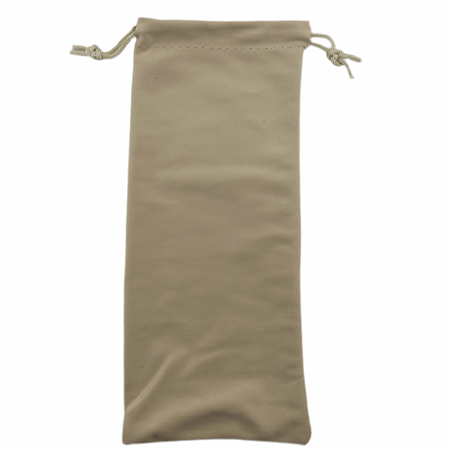 Beige Microfiber drawstring pouch 