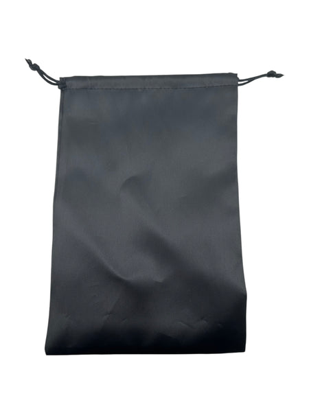 Black satin drawstring pouch 