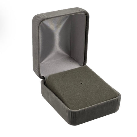 Velour tie tack box, grey jewelry box for tie pins