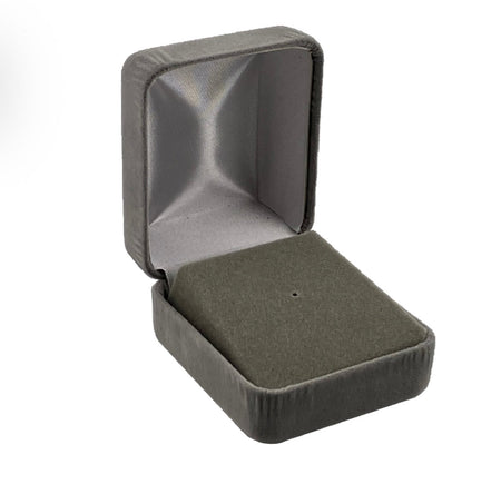Velour tie tack box, grey jewelry box for tie pins