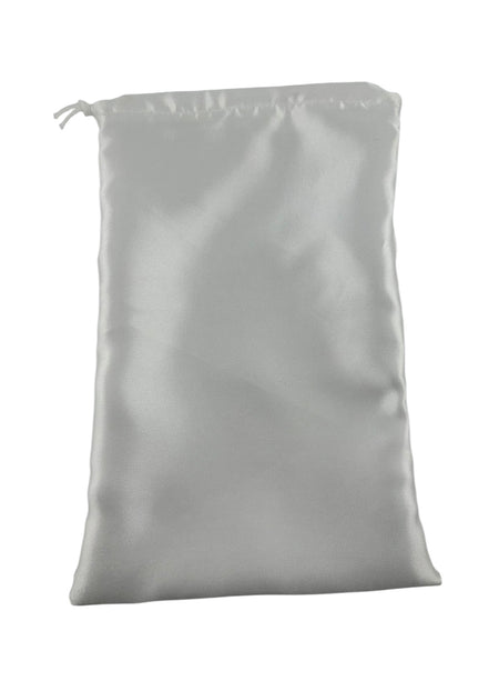 White Satin drawstring bag 