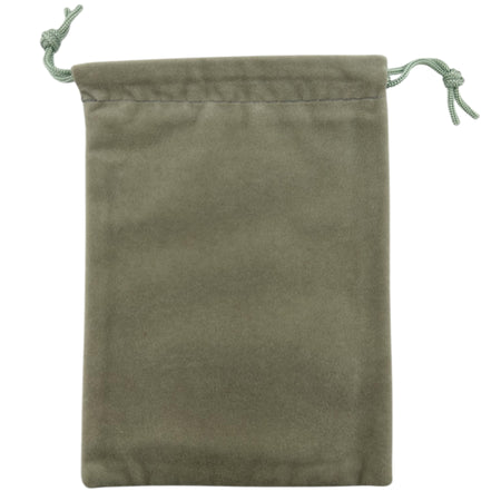 Grey velvet drawstring pouch 