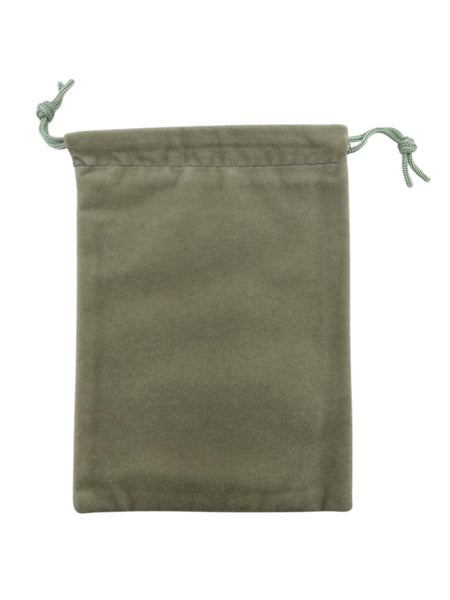 Grey velvet drawstring pouch 
