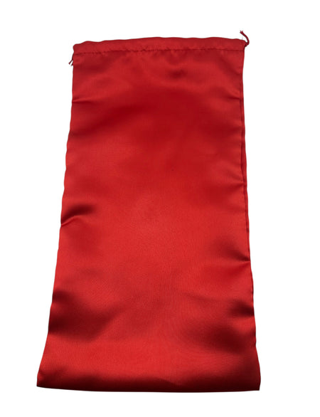 Red satin drawstring bag 