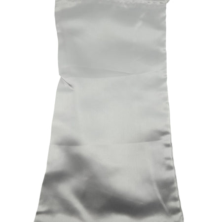 White satin drawstring bag 