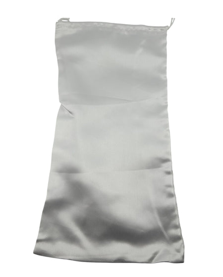 White satin drawstring bag 
