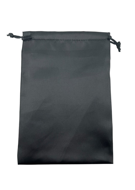 Black satin drawstring pouch 