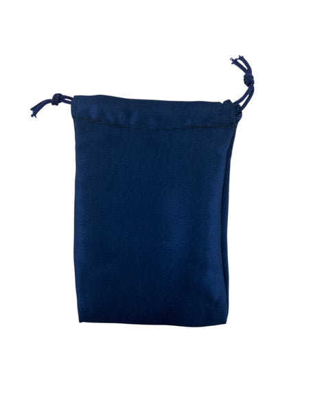 Navy blue satin drawstring pouch 