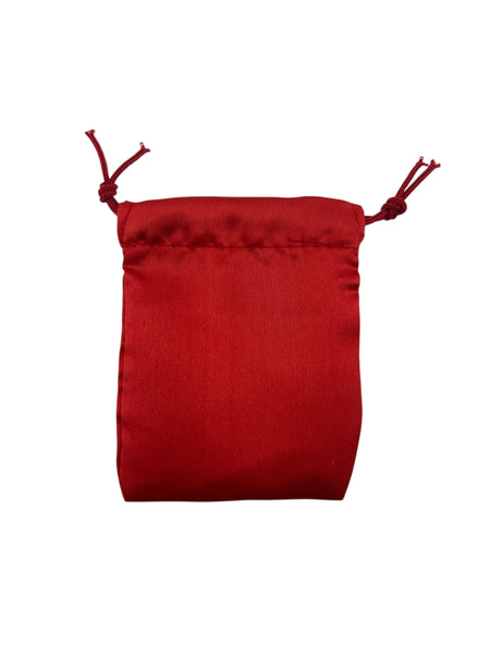Red satin drawstring pouch 