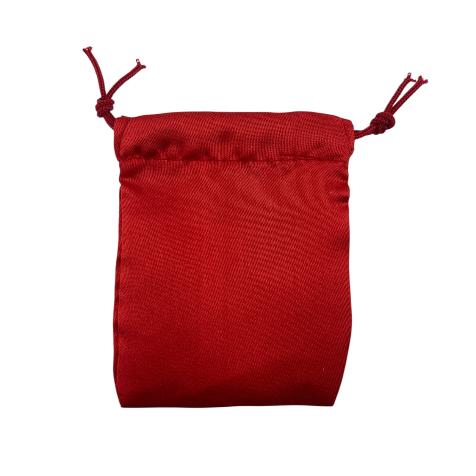 Red satin drawstring pouch 