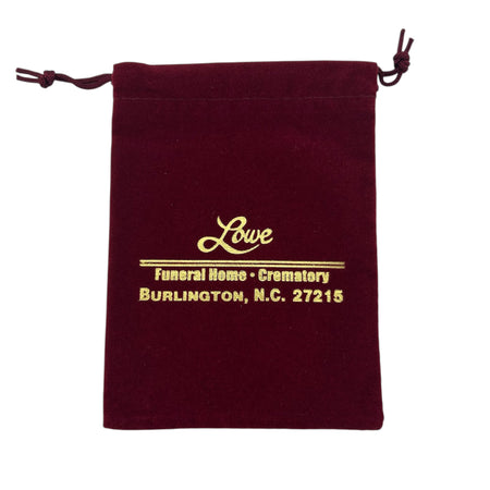 Burgundy drawstring pouch