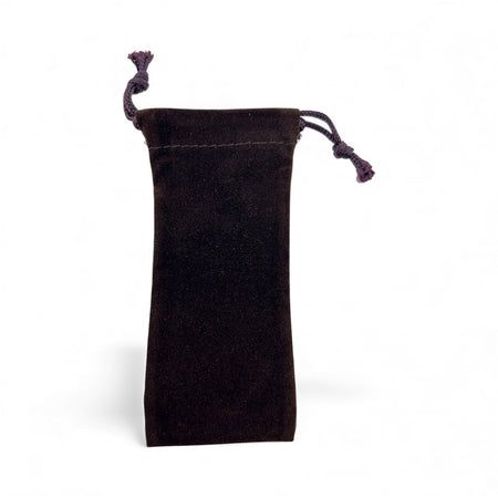 Brown velour drawstring pouch