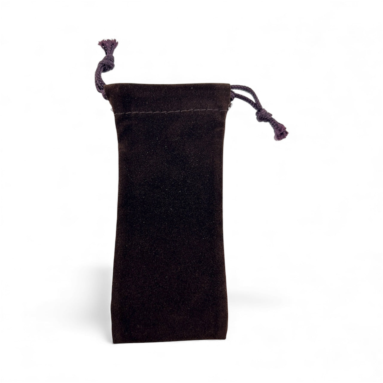 Brown velour drawstring pouch