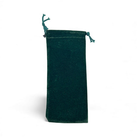 Green velour drawstring pouch 
