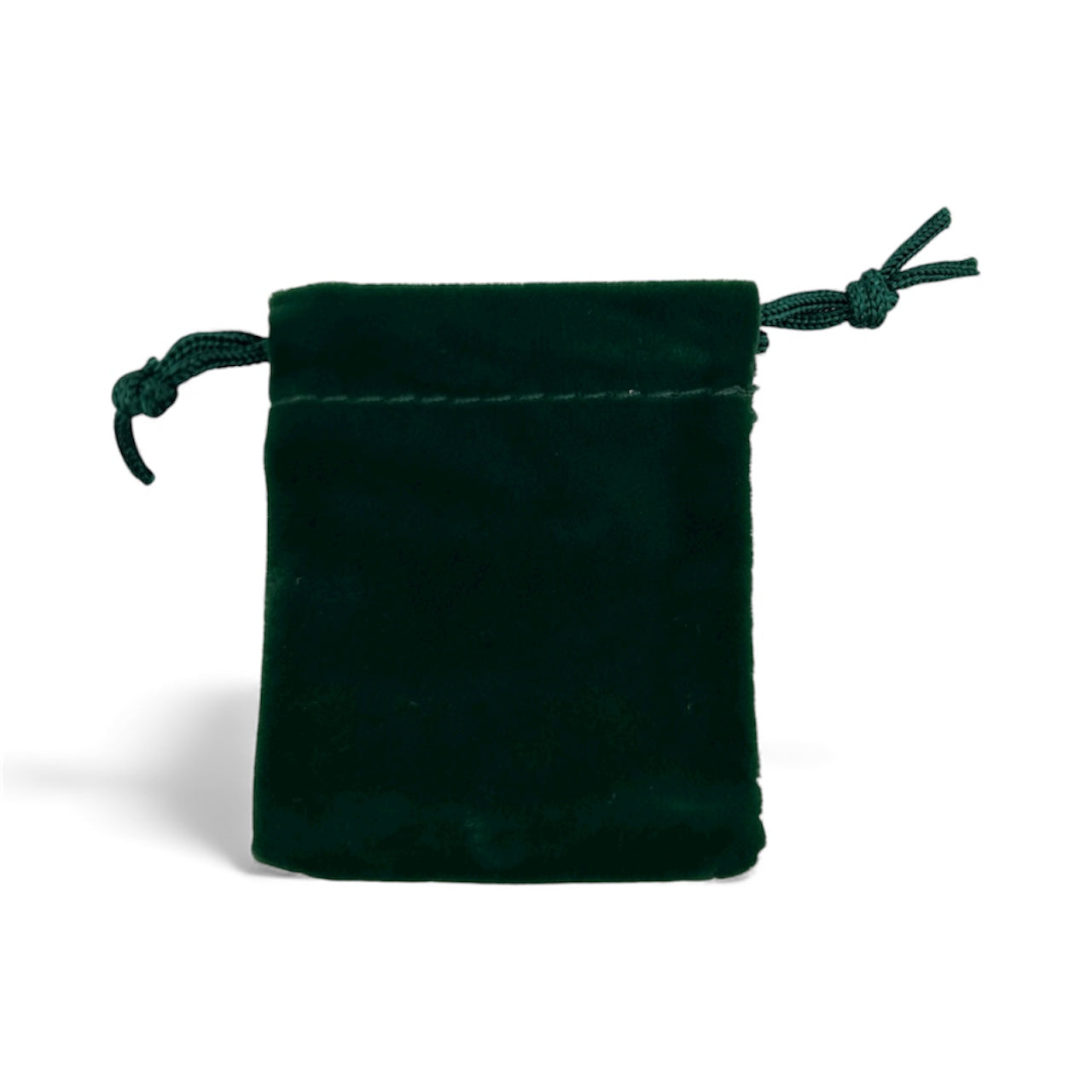 Green velvet drawstring pouch 