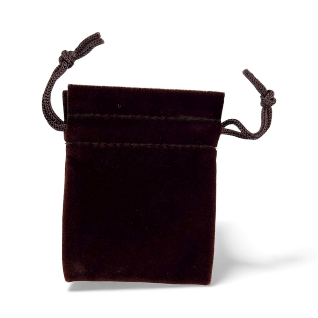Brown velvet drawstring pouch 