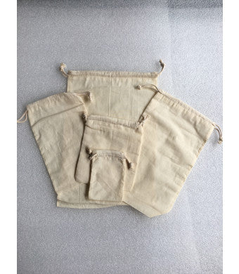 NATURAL COTTON MUSLIN  POUCH 6" X 10"  -  (CM-10)